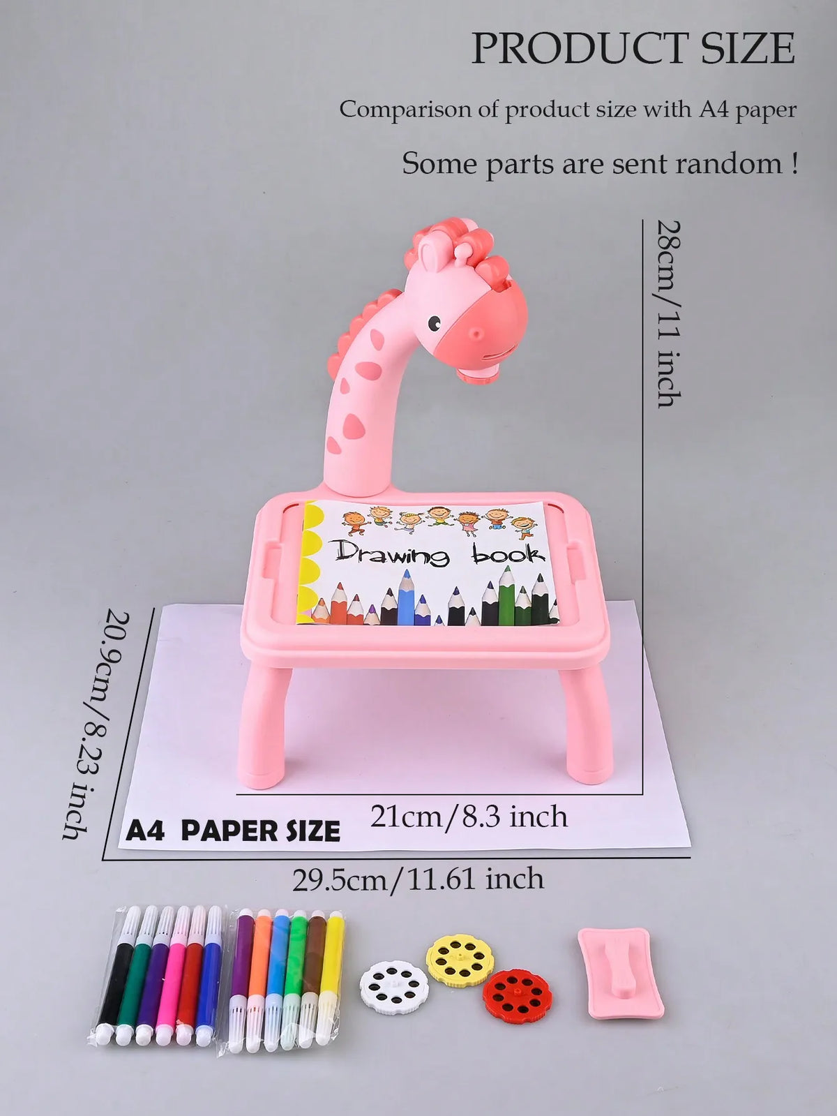 Projection Drawing Board, Painting Table, Educational Multifunctional DIY Writing Board Toys with 12 Watercolor Pens Vue