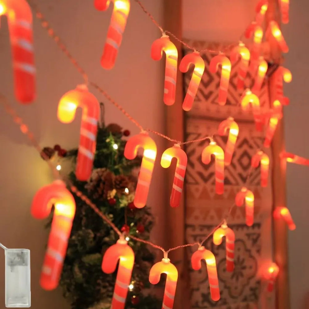1PC 1.5M/3M Christmas battery box small cane light string,powered by AA batteries,excluding battery,Christmas decoration Vue