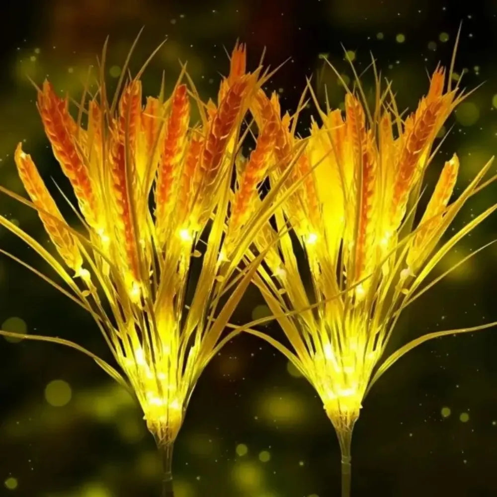 1PC Solar Powered Wheat Ear Garden Stake Lights Waterproof Warm White LED Pathway Lights for Outdoor Patio Yard Landscape Decor Vue