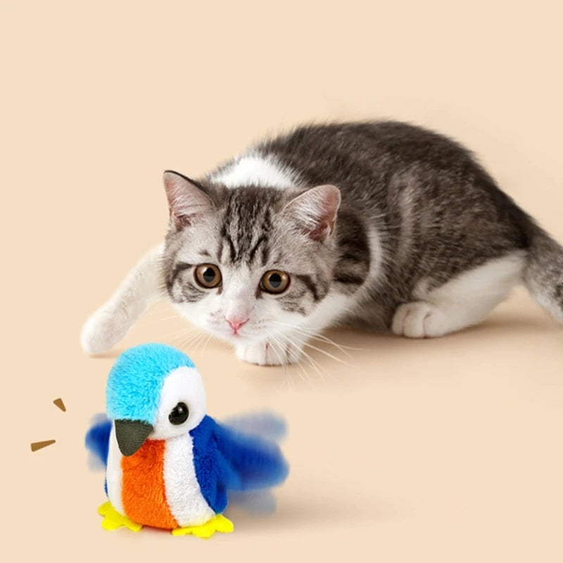 Interactive Plush Bird Cat Toy – Flapping Wings & Sounds Interactive Cat Toy Vue China Mainland