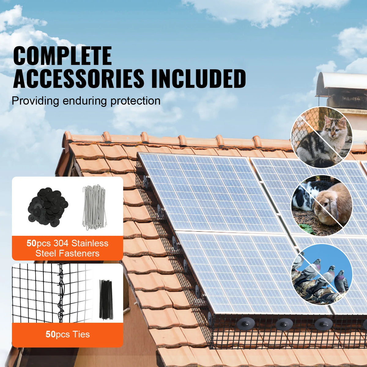Solar Panel Bird Guard Critter Guard Roll Kit – PVC Wire Mesh Solar Panel Guard Kit Vue