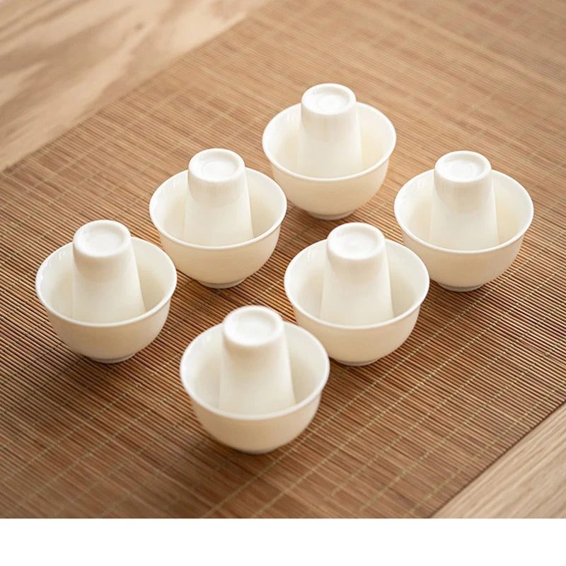 Elegant White Porcelain Teacup Set - Sheep Fat Jade Teacup, Chinese Tea Tasting Cups For Aromatic Experienceabkw Vue