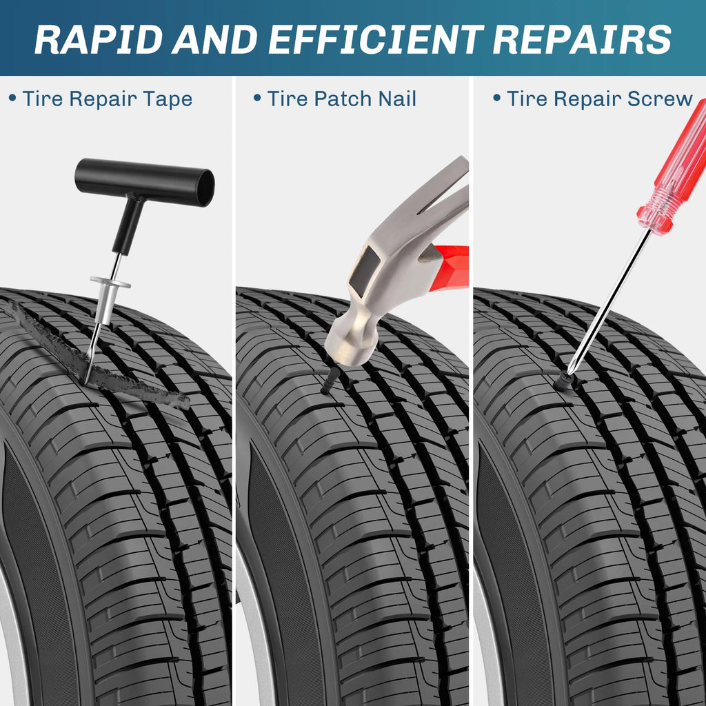 Tire Repair Kit - 36pcs/106pcs Heavy Duty Tire Plug Kit Flat Tire Puncture Repair Kit for Car, Motorcycle, ATV, UTV, RV, Tractor, Trailer Vue