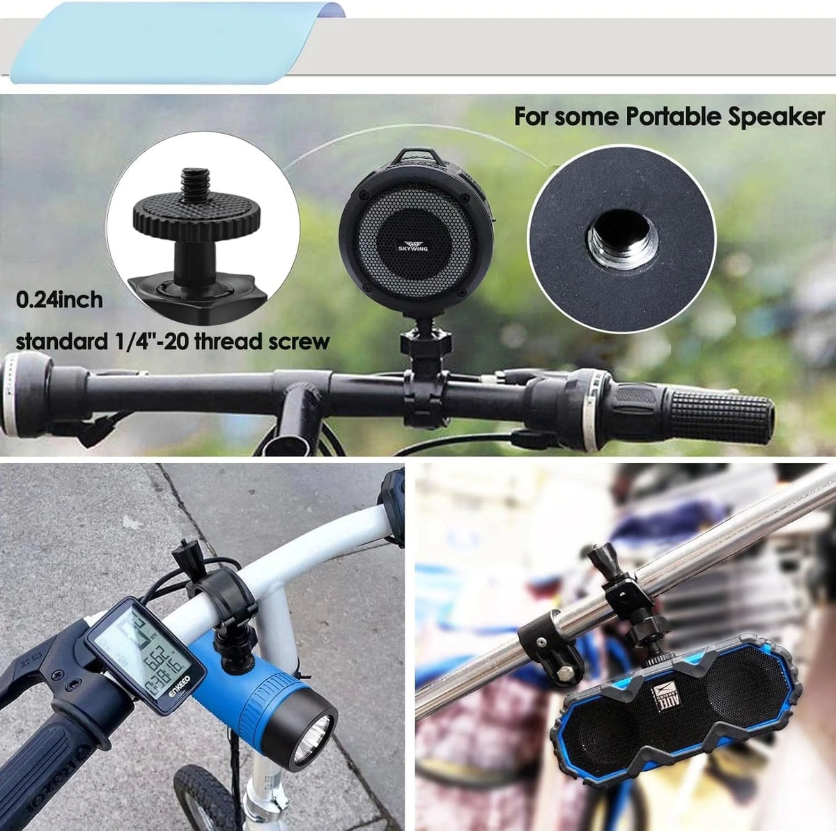 Bicycle Mobile Phone Holder Suitable For Gopro Camera Accessories O Ring Screw Head Motorcycle Riding Fixed Bracket Adapter Vue