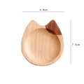 Mini Cat Shape Dish Japanese Cartoon Sauce Creative Wooden Flavoring
