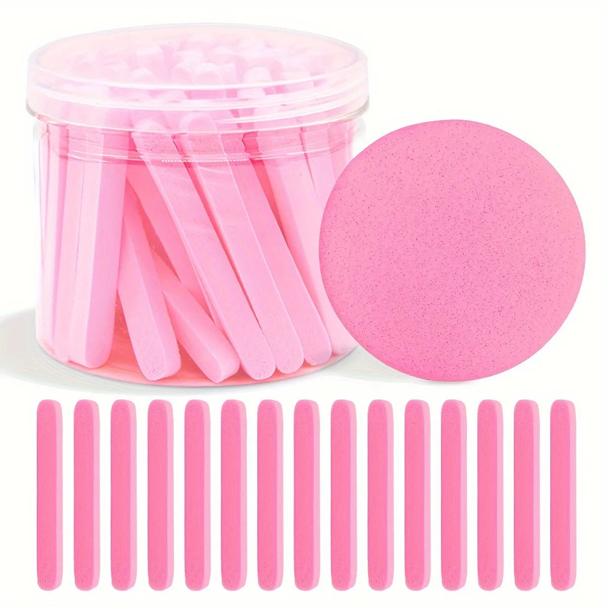 50Pcs/Set Compressed Face Wash Sponge Canned Smooth Skin Facial Sponges Disposable Face Cleansing Cotton Pad For All Skin Types Vue C-50 Pink