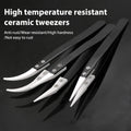 Straight Aimed Ceramic Tweezers For Electronics Soldering With Stainless Steel Handle Black Tweezers Hand Tool Precision Tweezer Vue C