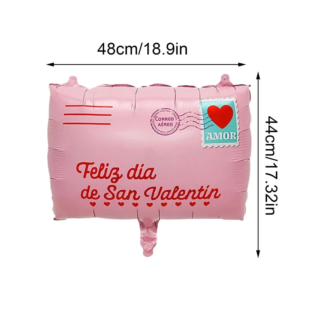48x44cm Romantic Pink Envelope Shape Inflatable Foil Balloons Valentines Day Decorations Party Balloons for Engagement Wedding Vue