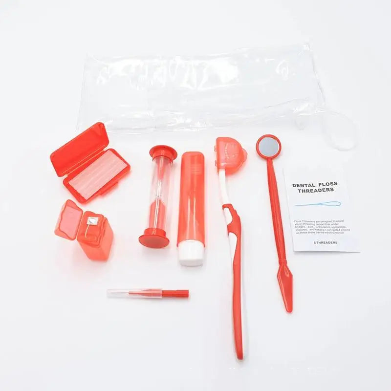 Oral Care Dental Brace Cleaning Protable Travel Patient Ortho Vue Red