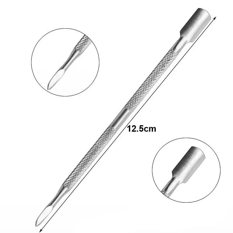 Remover Stainless Steel Double For Pedicure Dead Skin -ended Cuticle Pusher Push Manicure Nail Art Cleaner Care Tool Vue M269 TJQ-1