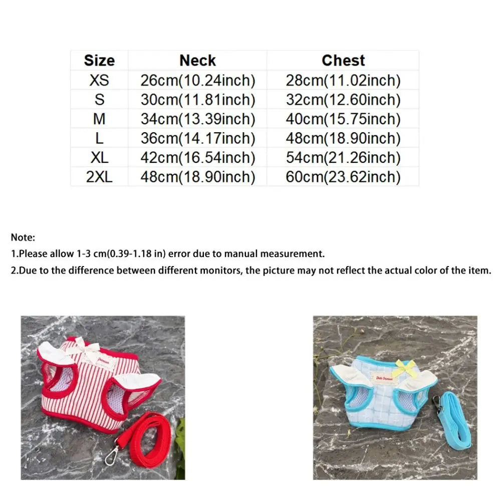 Adjustable Pet Harness Leash Comfortable Fit Escape-Proof Dog Vest Harness Lightweight Dog Collar Harness Set Outdoor Activities Vue