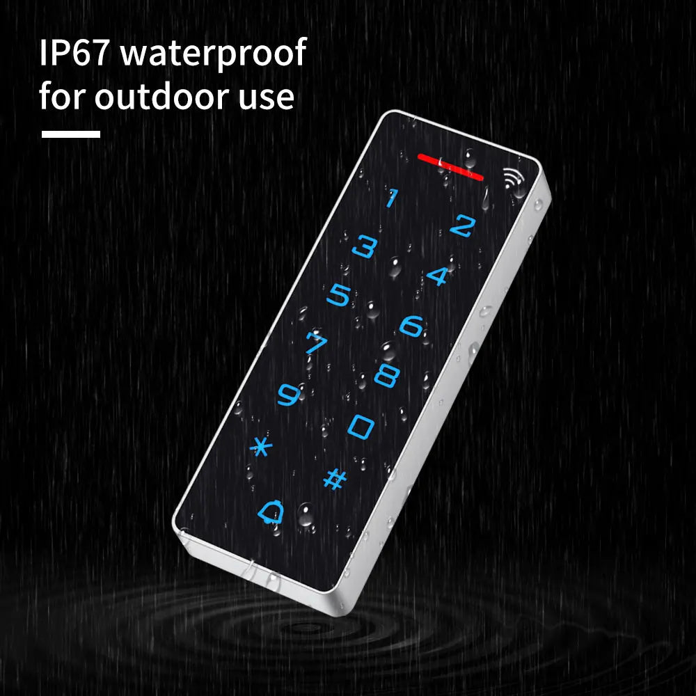 WiFi Door Access Control Keypad Standalone ID&IC RFID Access Control Card Reader IP67 Waterproof Output&Input Support Tuya App Vue
