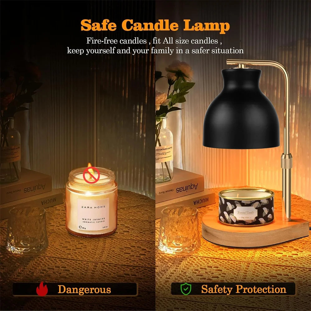 Candle Warmer Lamp Electric Timer Candles Warming Light Height Adjustable Dimmable Warmers Modern Home Decor Table Lights Vue