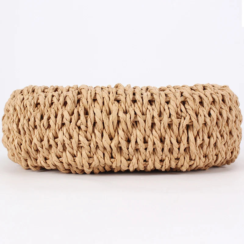 Fashionable Wicker Basket Bag Women's Single Shoulder Slant Cross
