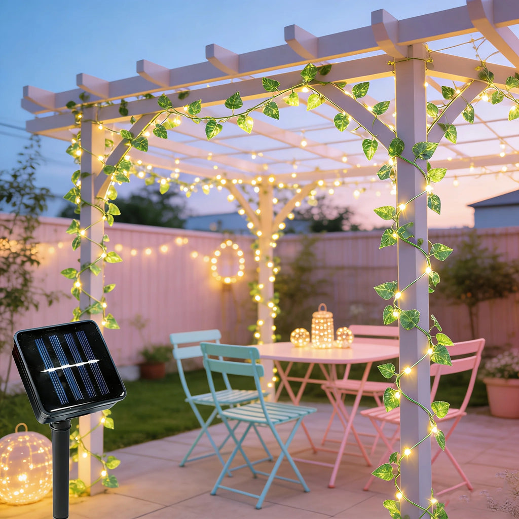Lifelike Pothos Leaf LED Vine String Lights, Realistic Green Plant Fairy Lights for Shelf Wall Bedroom Home Decoration Vue