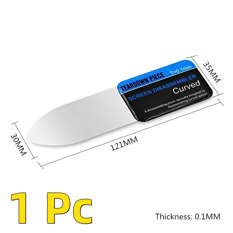Mobile Phone Curved 1-5Pcs LCD Screen Spudger Opening Pry Card Tools Ultra Thin Flexible Mobile Phone Disassemble Steel Metal Vue 1 PC