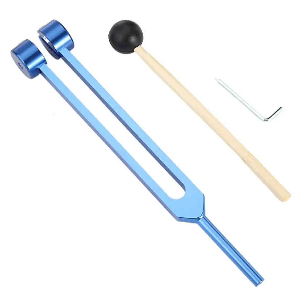 Healing Chakra 128 Hz Tuning Fork Set Aluminium Alloy Sound Therapy Bio-Acoustic Tuning Fork Colorful Adjustable Vue blue-pommel