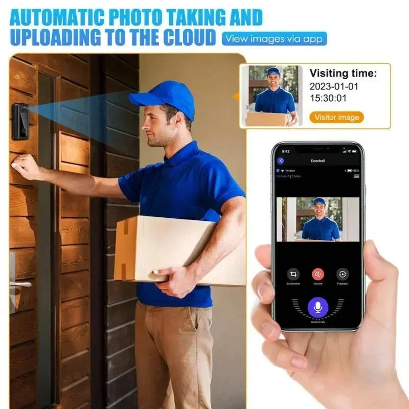Tuya Doorbell With Camera Wireless Home Video Doorbell WIFI HD Outdoor Waterproof Door Bell Camera Security Video Intercom IR Vue