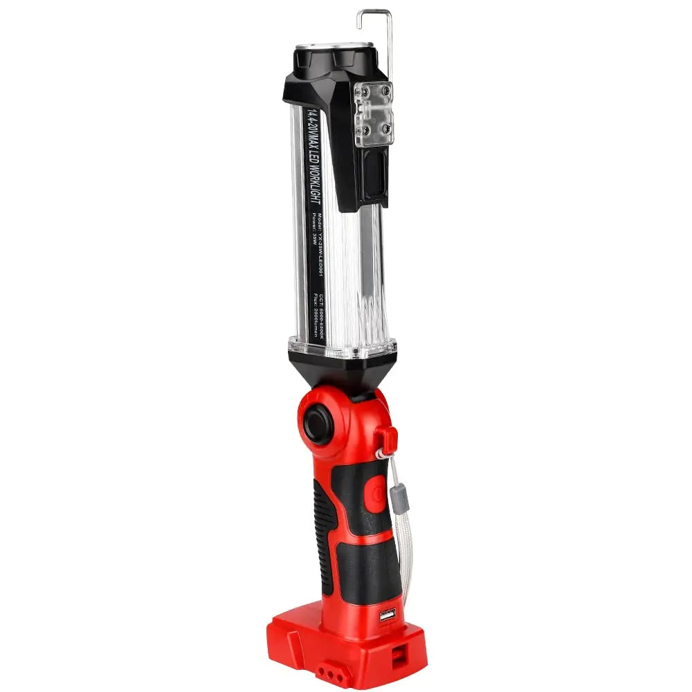 Portable Camping Light Outdoor Flashlight for Milwaukee 18V Battery Rechargeable LED Work Light for Workplace Emergency Lighting Vue