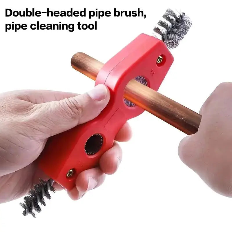 Copper Pipe Brush 4 in 1 Double Headed Tube Polisher for Versatile Cleaning Inside Outside Repair Install Applications Vue