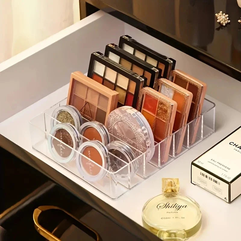 7 Grid Makeup Tools Storage Box Acrylic Makeup Palette Organizer 7 Section Divided Lipstick Eyeshadow Palette Storage Organizer Vue