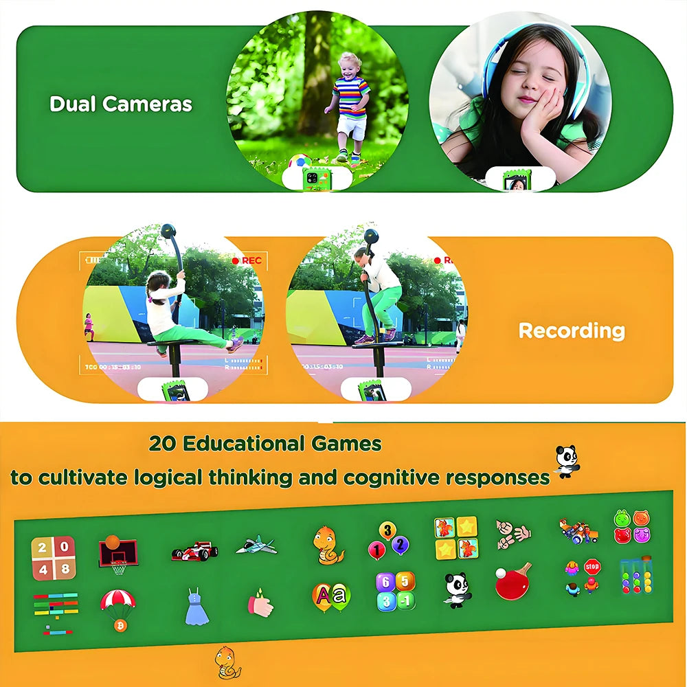 Kids Smart Educational Toys Musci Player Learning Selfie Toddler Phone Games for Children Age 3-12 Best Christmas Birthday Gifts Vue