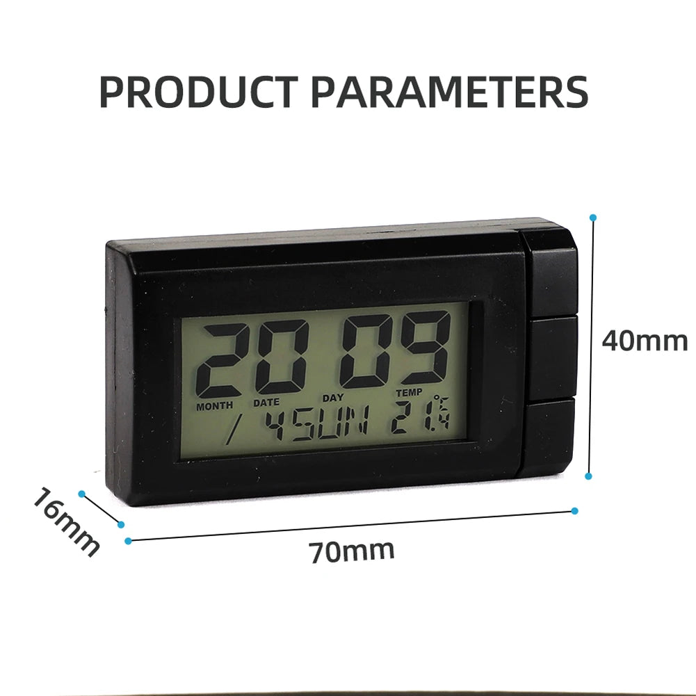 Car Electronic Clock LCD Display Digital Thermometer Luminous Car Electronic Watch 2 in 1 for Car Accessories for Vehicle Parts Vue