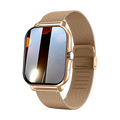 2025 New Square Sport Smartwatch for Android/IOS Heart Rate/Sleep Monitor Fitness Tracker BT Call Smart Watch For Men Women Gift Vue Steel gold
