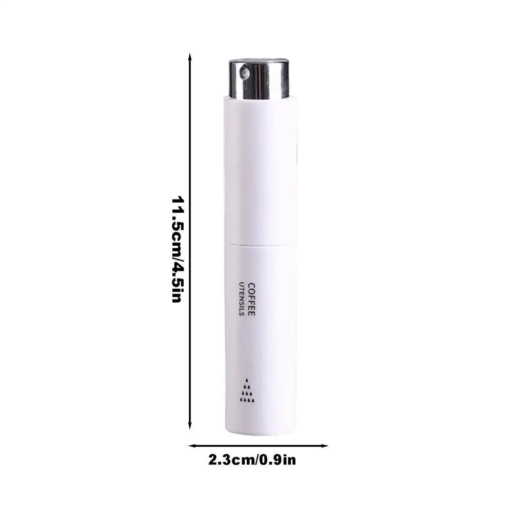 2.3x11.5cm Coffee Bean Spray Bottle Anti-flying Powder Anti-static Glass Liner Coffee Bean Spray Bottle Portable Water Atomizer Vue White