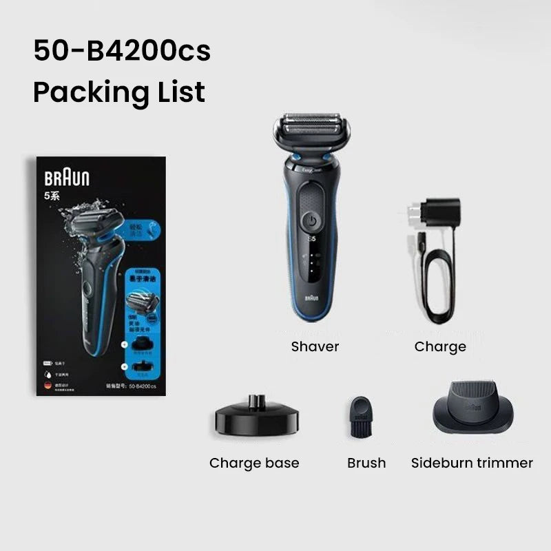 Braun Series 6 Pro Electric Shaver 62-S1200s for Men Wet and Dry Razor Turbo Gentle Shaving Modes with Precision Trimmer Pouch Vue Braun 50-B4200cs