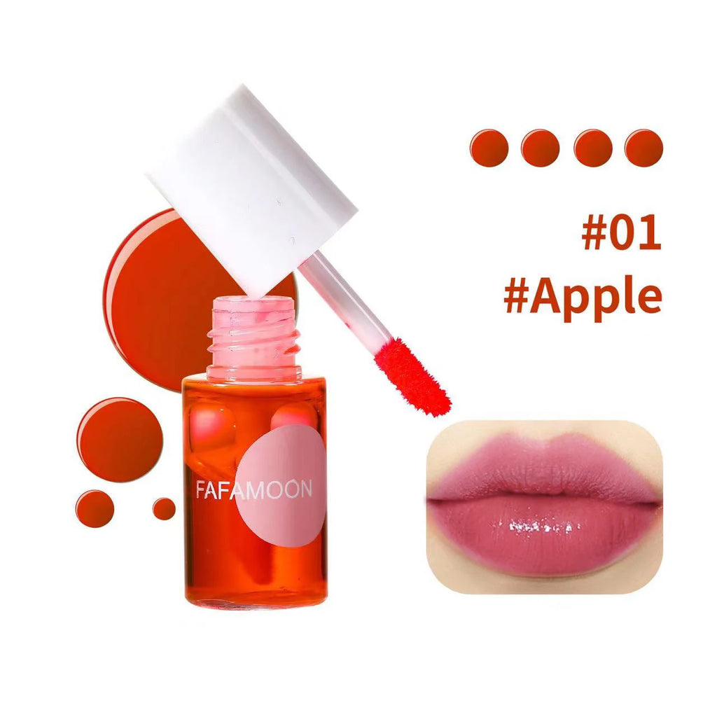 4 Color Fruity Lip Tint Water Gloss Tint, Moisturizing Waterproof Liquid Lipstick, Non-Stick, High Pigment, Long-Lasting Colors Vue 01