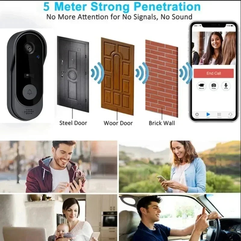 Tuya Doorbell With Camera Wireless Home Video Doorbell WIFI HD Outdoor Waterproof Door Bell Camera Security Video Intercom IR Vue