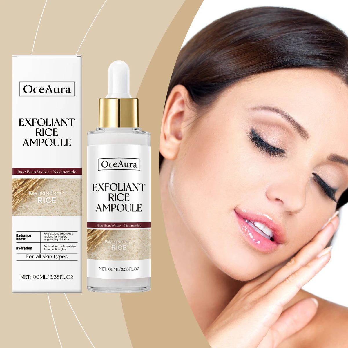 Rice Exfoliating Essence Dead Skin Removal Oil Control Brightening Moisturizing Nourishing Improve Roughness Nicotinamide Serum Vue