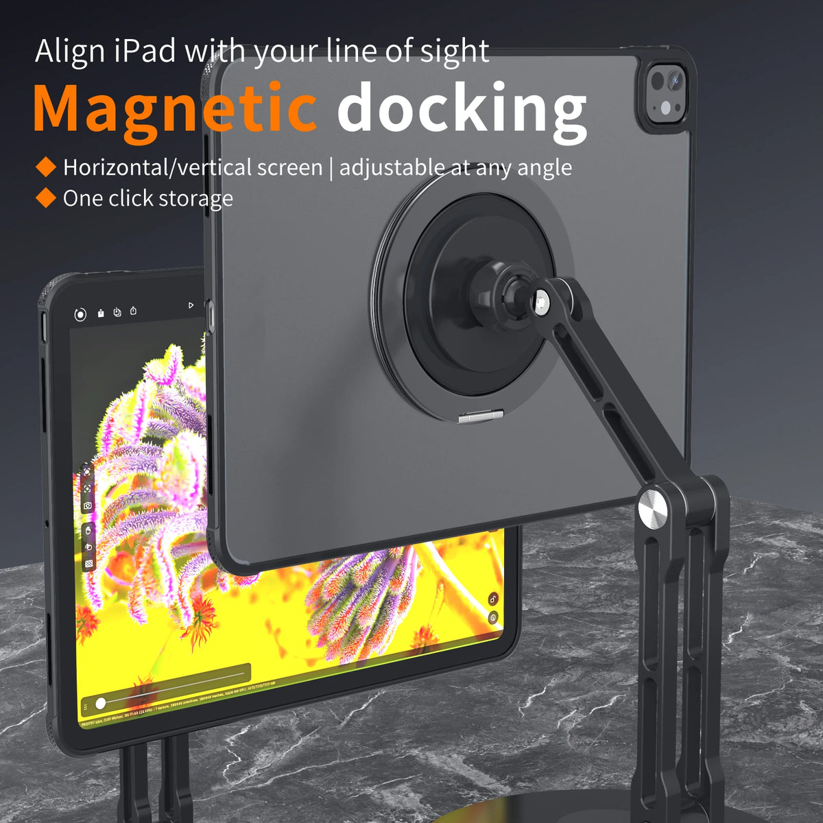 360° Rotating Magnetic Holder Mount for All Tablets Universal Metal Bracket Stand Durable 360 Rotation Tablet Accessories Vue