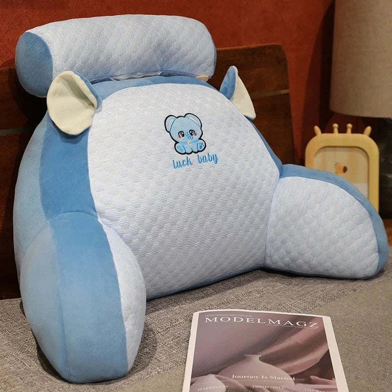 1pc Ergonomic Reading Pillow with Adjustable Back Support,Soft Lumbar Support for Bed, Sofa, Chair,Breathable Polyester Fabric Vue