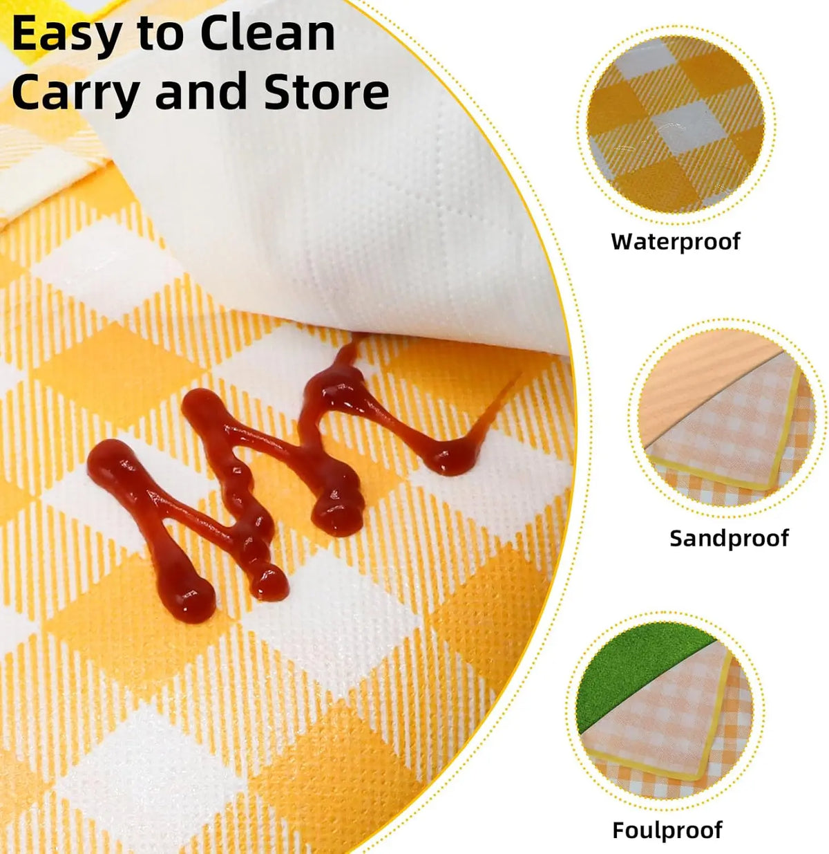 1-4PCS Foldable Portable Picnic Blanket Outdoor Beach Mat Camping Ground Pad Waterproof Lightweight Sandproof for Park Hiking Vue