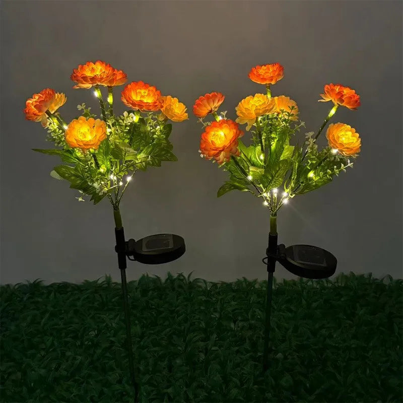 Yard Lawn Light LED Solar Snow Lotus Flowers Lights Waterproof Outdoor Garden Lawn Lamps Home Decoration Night Light 041 Vue