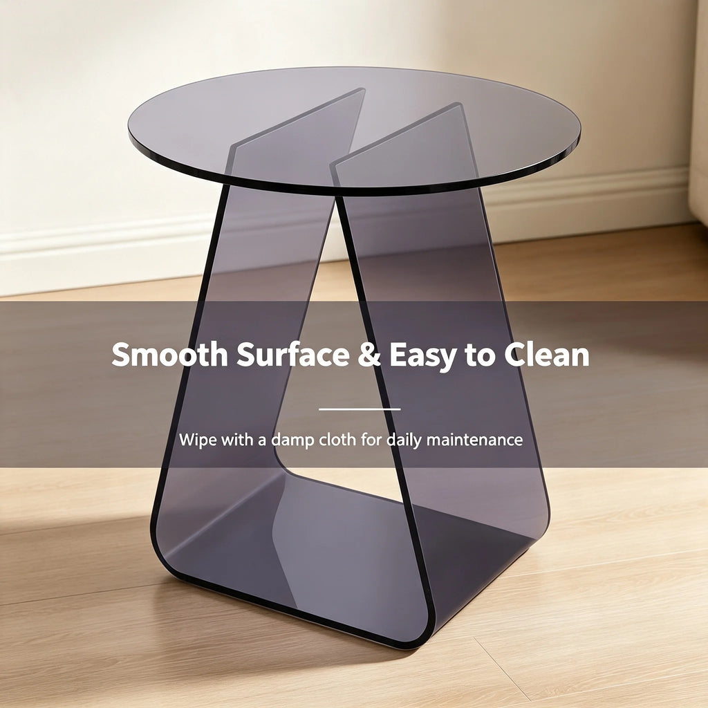 Acrylic Round Side Table | Modern End Table, No Assembly Acrylic Side Table Vue