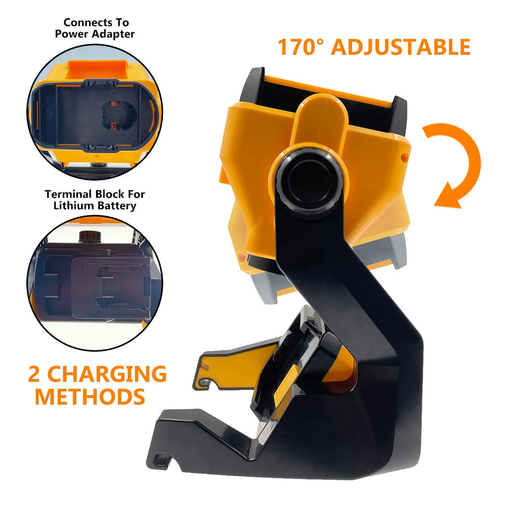 ABKW-Dimmable LED Work Light Li- Battery Outdoor Spotlight Cordless Flood Light Vue