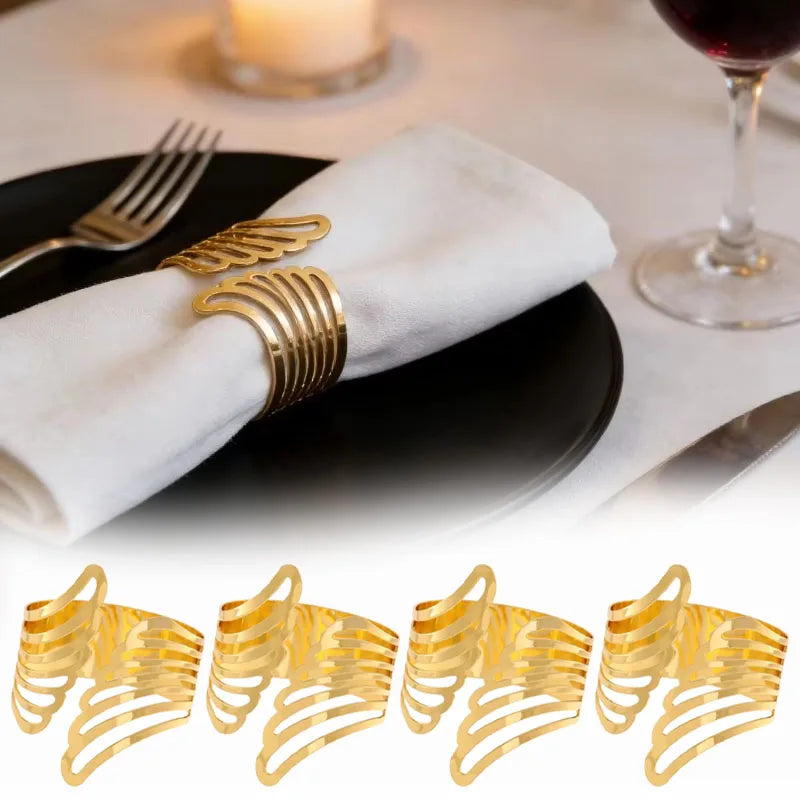 1-24PCS Minimalist Butterfly Wing Napkin Rings Luxury Hotel and Wedding Fine Dining Table Decor Napkin Holders Vue