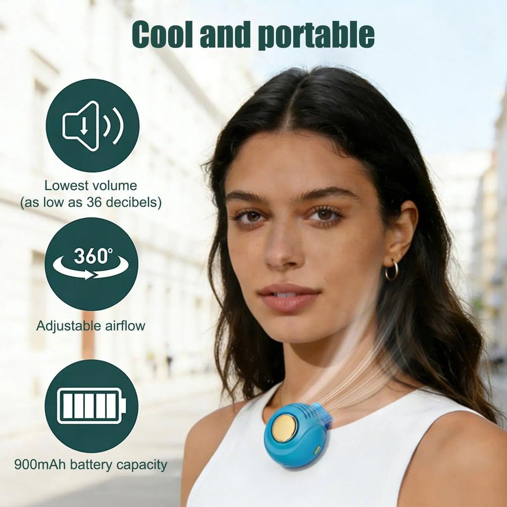 Clip On Rechargeable Bladeless Fan, Portable Mini Cooling Fan with Clip, Quiet Personal Breeze for Home Office Travel Camping Vue