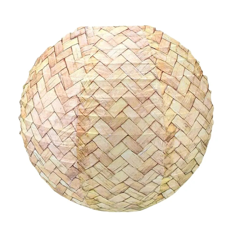 Imitation Bamboo Woven Round Paper Lanterns Handmade Rustic Festival Lantern Foldable Hanging Lamp Ball Garden Party Vue other Round