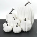 Artificial Pumpkin Decoration for Halloween Party Cabinet Display Photography Prop Realistic Vegetable Early Learning Tool Vue White-7PCS