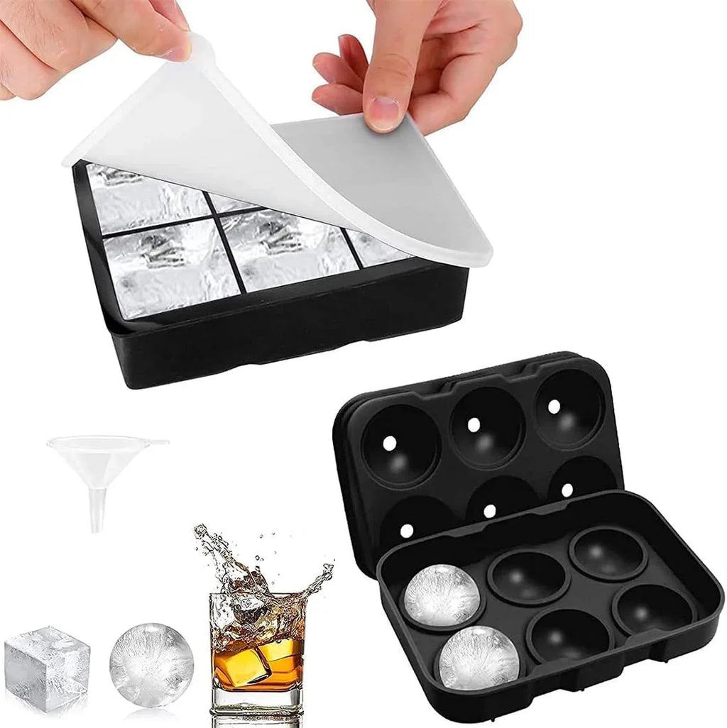 1-3PCS Square Silicone Ice Cube Tray Quick-Release Food-Grade Soft Ice Mold for Whiskey Party Supplies Easy-Press Freezer Gadget Vue