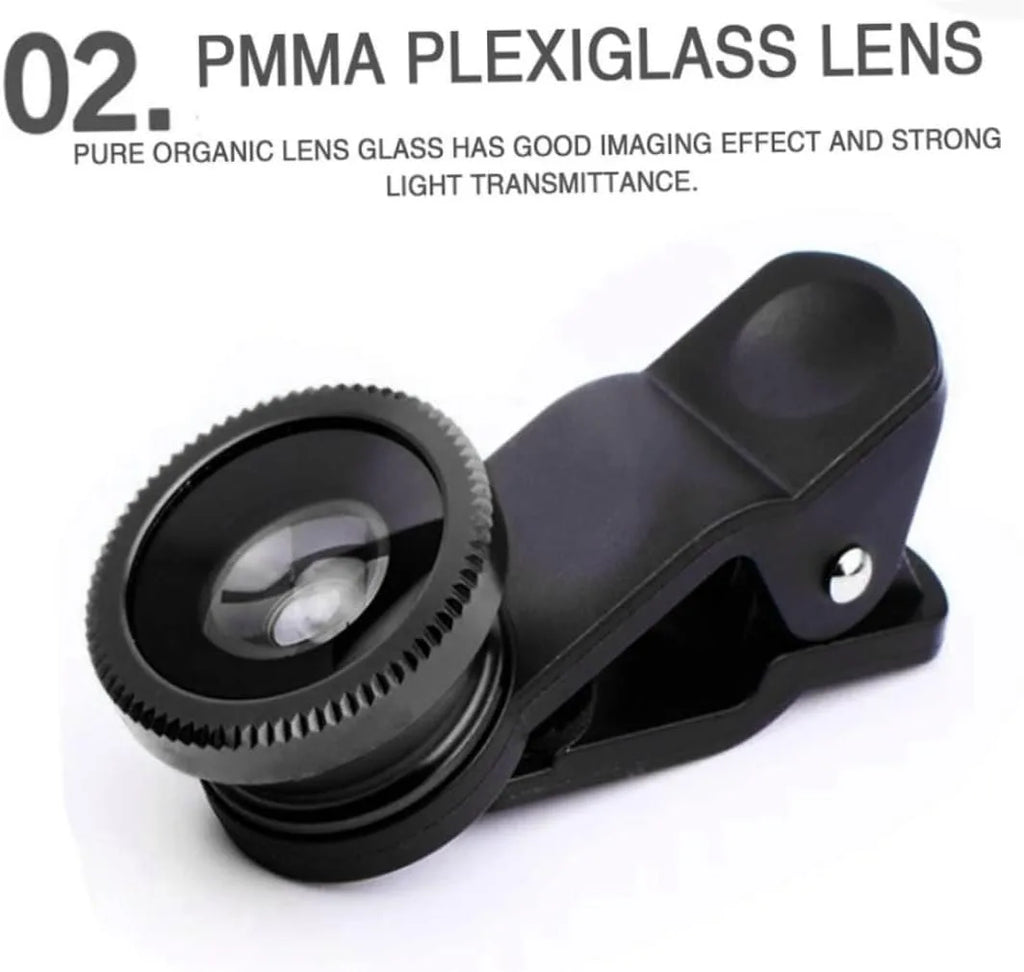 3in1 Fisheye Wide Angle Micro Camera Lens for iPhone Xiaomi Redmi 3IN1 Zoom Fish Eye Len on Smartphone Lenses with Phone Clip Vue