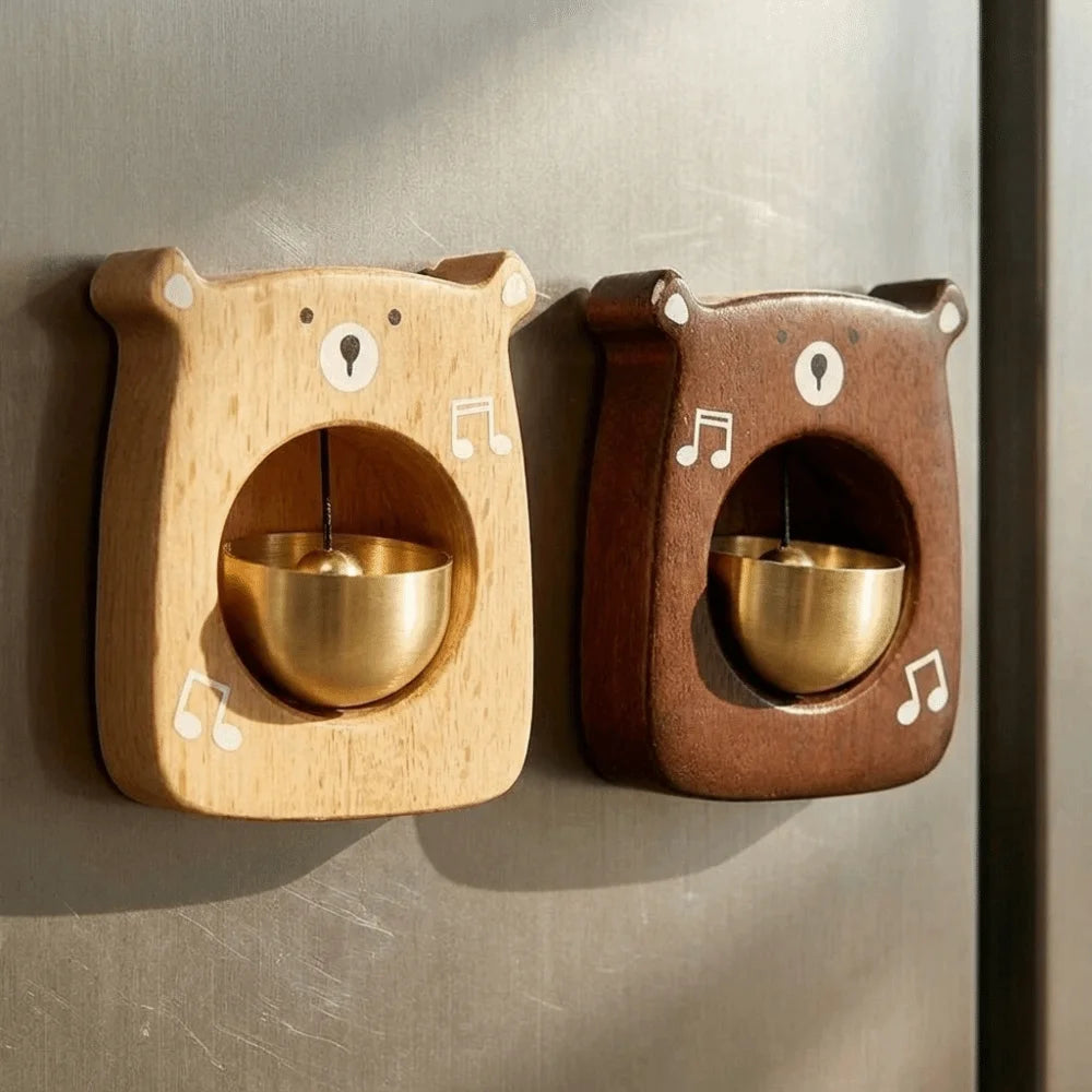 Magnetic Entrance Doorbell Cute Bear Detachable Entry Reminder Bell Delightful Sound Blessings Animal Shaped Windbell Vue