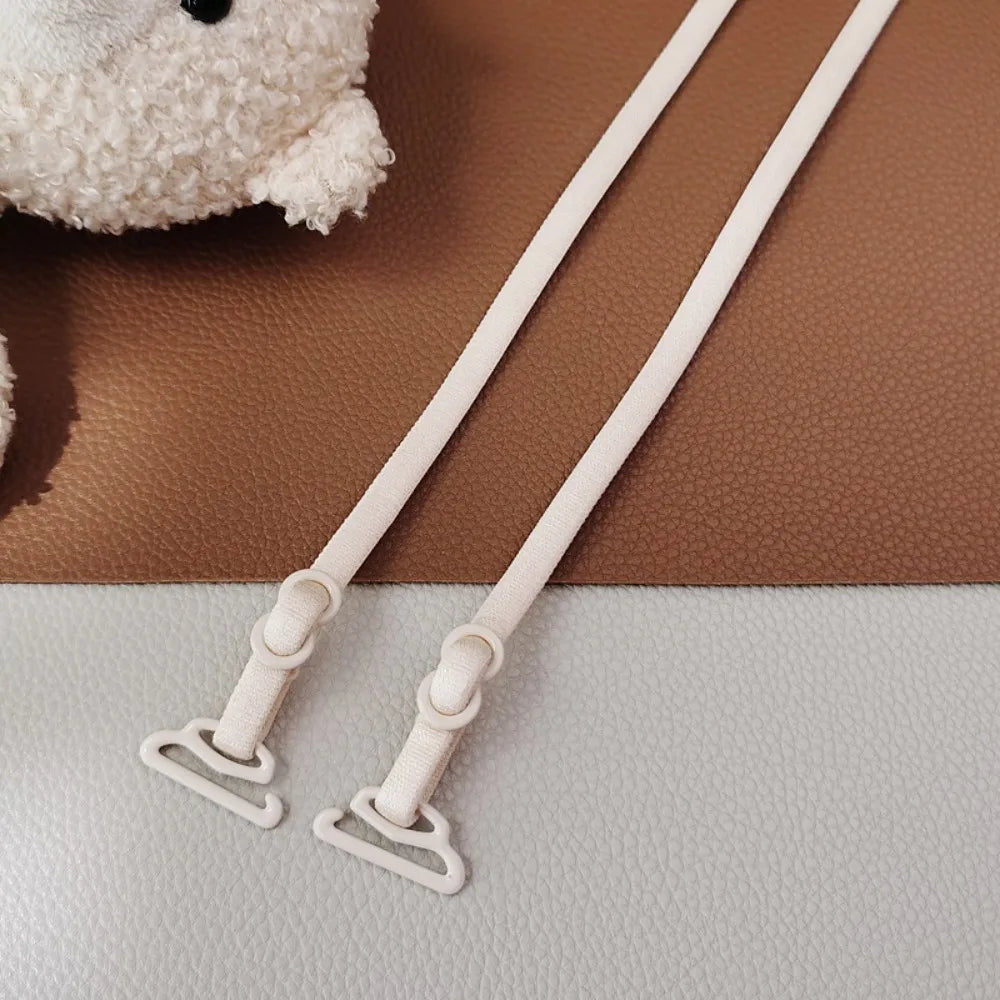 1 Pair Slim Strap Non-slip Bra Ultra Thin Seamless Shoulder Vue Beige One Size