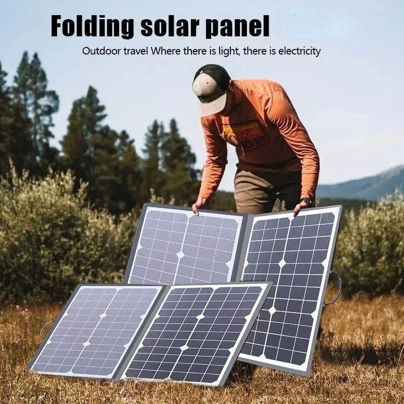 1000W Foldable Solar Panel Kit Complete Portable Solar Power Station 18V Generator Charger for Car Boat Caravan Camping Outdoor Vue