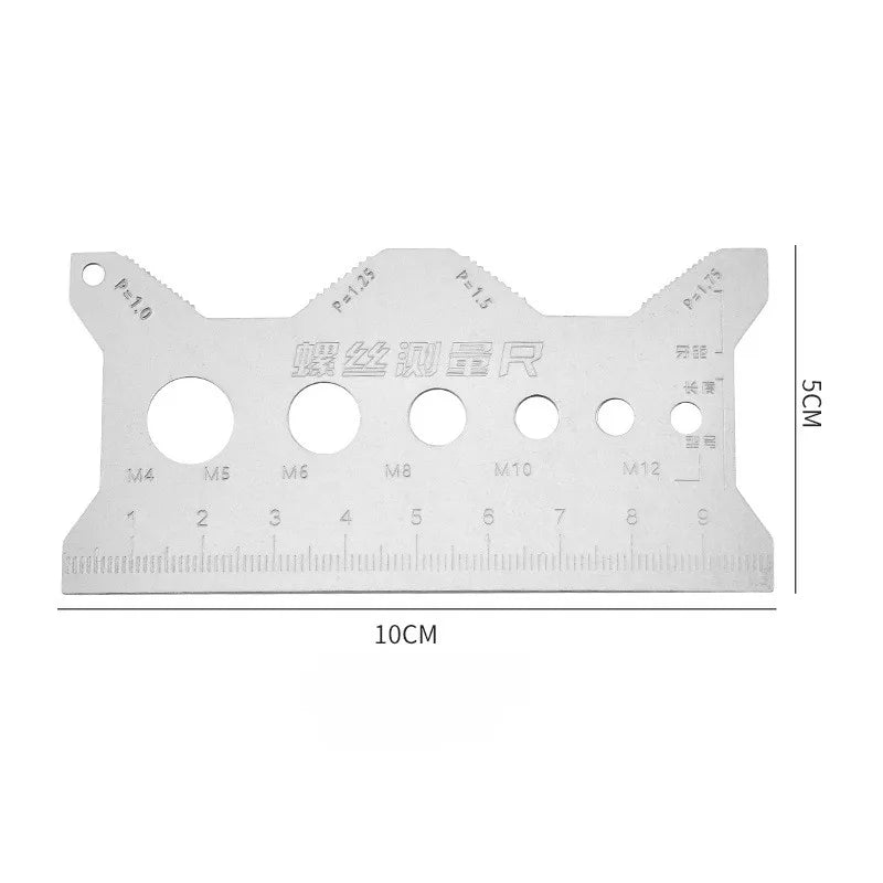 Metric Thread Pitch Gauge Ruler Bolt Nut Thread Measuring Gauge Machining Screw Cutting Tool Vue 2