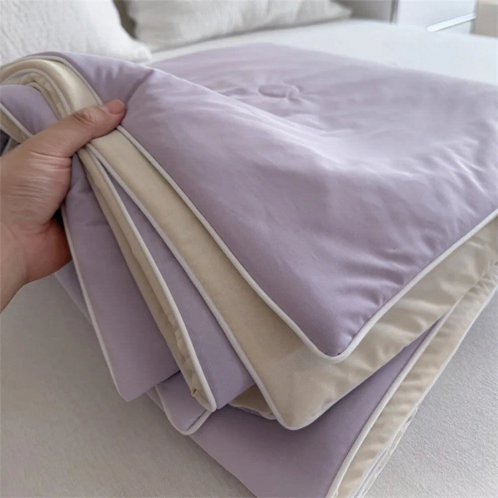 Double Side Air Condition Comforter Cooling Fabric Solid Color Summer Thin Quilt Quilting Lightweight Cooling Blanket Dormitory Vue